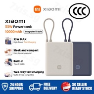 SG [In Stock]CCC/Xiaomi 33W PowerBank 10000mAh(Built-in Cable) Pocket Version Two—Way Fast Charging 
