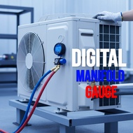 ACProC Digital Manifold Gauge Meter Gas Aircond R32 R410a R134a R22 - Alat Aircond Repair Gas Chargi