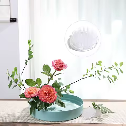 Floral Decor Pot Flower Arranging Flower Base Flower Frog Round Ikebana Suction Cup Needle Fixed Too
