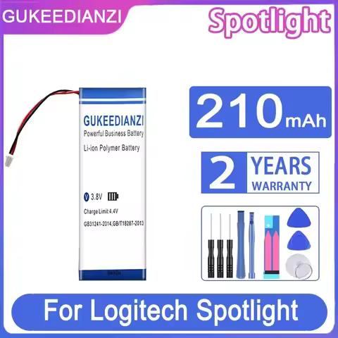 210mAh Presentation Remote Control Battery for Logitech Spotlight, Model Spotlight