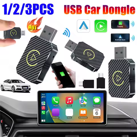 3-1PCS Wireless Carplay Android Auto Adapter Plug&Play Smart AI Box BT CarPlay AI Box for OEM Wired 