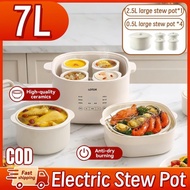 【COD】7L Electric Stew Pot Water-proof Stew Fully Automatic Ceramic Soup StewSafety Electric Stew Pot