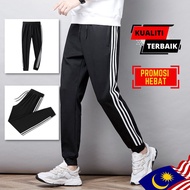 BARU Seluar Sukan Lelaki Saiz Besar Seluar Bola 3 Line Trek Suit Lelaki Perempuan Unisex Seluar Jogg