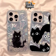 JJ217 Graffiti Blak Cat Cute Premium Case - Casing For Oppo A60 A3X 5G A3 Pro 5G Indo A37 Neo 9 A39 