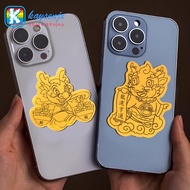 Kaysenjx 2024 Dragon Year Lucky Gold Foil Mobile Phone Sticker God Of Wealth Lucky Cat Sticker New Year Gifts Phone Decal Christmas Gift