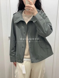 เสื้อโค้ทมีฮู้ดสำหรับครอบครัว UNIQLO ของแท้เสื้อโค้ทมีฮู้ดลำลองสีชมพูแจ็คเก็ตแฟชั่น2024ฤดูใบไม้ผลิ46