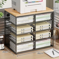 Office Desktop Organizer for Printer Invoice Machine and File Storage Double Layer