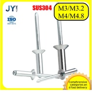 304 stainless steel countersunk head blind rivet flat head semi-steel pull nail open type pull rivet