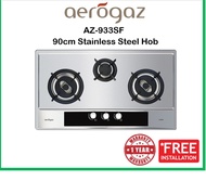 Aerogaz 90cm Stainless Steel 3 Burner Cooker Hob Gas Stove AZ-933SF