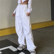Beautifultime Gaono กางเกงคาร์โก้ผู้หญิงถุงแนวราบ Drawstring ฮิปฮอป Joggers กางเกงลำลองหลวมขากว้าง C