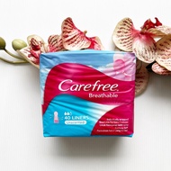 40 แผ่น Carefree Breathable ไม่มีน้ำหอม แผ่นอนามัย แคร์ฟรี บางมาตรฐาน