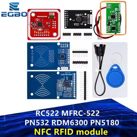NFC RFID module RC522 MFRC-522 PN532 RDM6300 PN5180 Kits S50 13.56 Mhz 125Khz 6cm With Tags SPI Writ