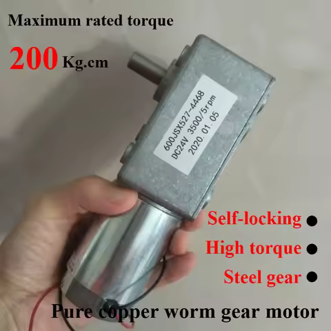 600JSX-4468 7144 Square Turbo-Worm Gear Reduce Box Self-Lock 12V 24V Motor High Torque Speed 1/5/10/