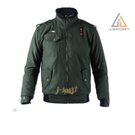 jaket kanvas pria hijau army asian games premium - army l