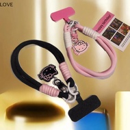 [JJCW] Hello Kitty Phone Lanyard-Dual Hook Cute Lanyard Gift-Pink Rotating Phone Charm Birthday Pres