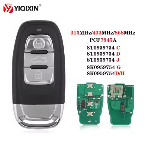 Remote Car Key For Audi A4 A4L Q5 A5 A4L A6 C7 A6L Q7 A7 A8 B8 RS4 S4 S5 Q3 FSK 315MHz 433MHZ 868MHZ