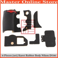 Complete 6 Pieces Rubber Port USB-Mic Jack Audio Front Hand Grip Bottom Thumb Body Nikon D700