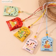 ZENZEST​ Good Luck Charms, Cartoon Kawaii Horse Year Omamori, Wealth Creative Embroidered Blessing W