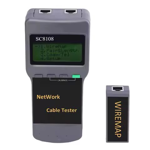 Portable SC8108 LCD Network Tester Meter RJ45 Cat5e Cat6 UTP Unshield LAN Cable Tester & Meter RJ11 