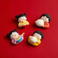 (6 PCS) Resin Clay Meal Doll Plus Hook