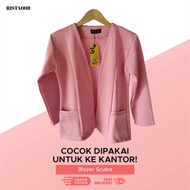 Blazer Scuba Outer Outfit Korean Style Tops Blazer Women Hijab Latest Contemporary
