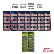 [MOQ 10] Sony CR1220 / CR1616 / CR1620 / CR1632 / CR2016 / CR2025 / CR2032 / CR2430 / CR2450, GP 23A