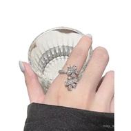 Cincin Tiruan Cincin Wanita Gaya Ins Berlian Cincin Bunga Wanita Cincin Berlian Sosialit berbentuk b