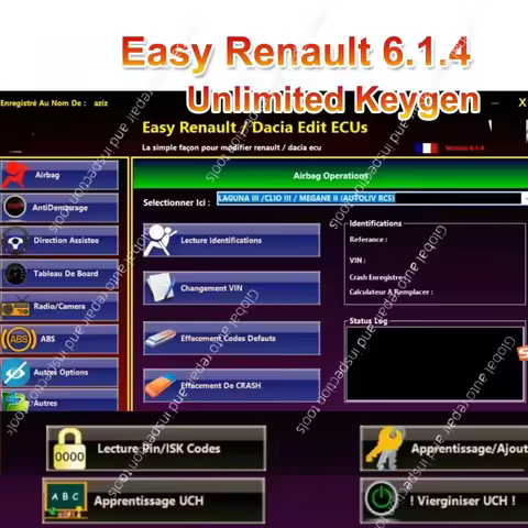 Easy Renault 6.1.4 Key Maker Dacia Edit Ecu for Renault Programmer Clear Crash Airbag Card Keys UCH 