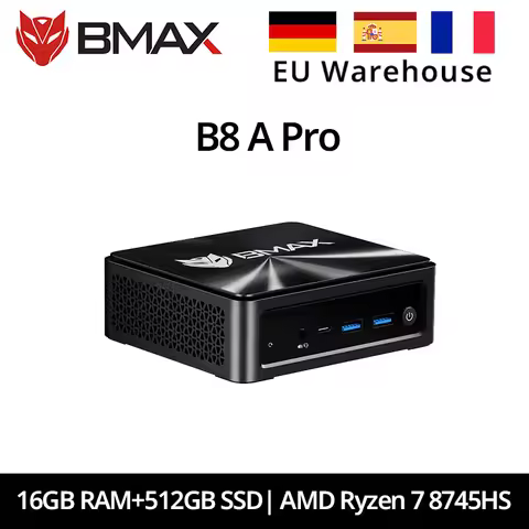 BMAX B8 A Pro AMD Ryzen 7 8745HS Processor AMD Radeon 780M 16GB 512GB SSD Windows 11 WiFi Bluetooth 