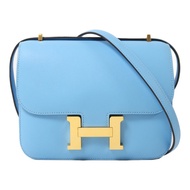 HERMES Swift皮革Constance Mini肩背袋Celeste