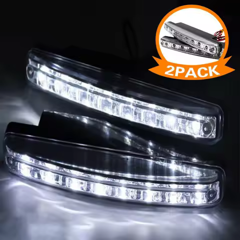 New 2PC Car 8 LED DRL Fog Driving Daylight Daytime Running Light Head Lamp White