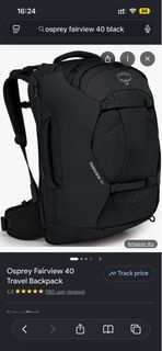 幾乎全新Osprey fairview 40L Black 旅行背包