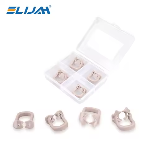 ELIJAH 4Pcs/Box Dental Rubber Dam Clamps Barrier Clip Autoclavable Dental Lab Clinic Dam Rubber Clam