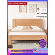 AUS Solid Wood Bed Modern Simple 1.5m Double 1.8m Economical Thickened 1.2m Home Master Bedroom Simp
