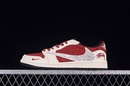 Travis Scott x Fragment Design x Air Jordan 1 Low OG 酒紅波紋 低幫板鞋 (35-46碼)