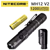 NITECORE MH12 v2 ยุทธวิธีไฟฉาย 1200LM CREE XP-L2 V6 LED USB-Cไฟฉายแบบชาร์จไฟได้+5000MAhแบตเตอรี่