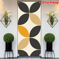 1pc, 2d flat printing Enchanting Banner Decoration 70.9x 35.4in party banner Geometric Leaf Motif Ve
