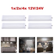 1x/2x/4x 12V/24V Car Interior Light Bar 10W 72 LED White Light Tube Switch Indoor Ceiling Lights Van