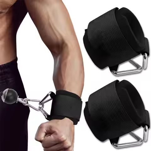 1PC Weightlifting Wrist Straps D Ring Deadlift Support For Gym Workout Cable Machine Strength Traini