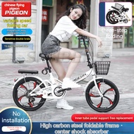 SR Flying pigeon Foldable Bicycle 20-inch 6-speed Shimano Variable Speed Folding Bike Ultra Light Al