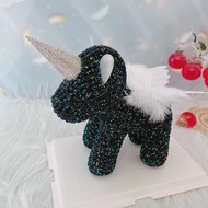 Valentine's Day Diamond Unicorn Gift for Girlfriend Wife Resin Crystal Mini Birthday Gift Gift
