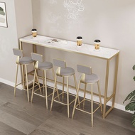 Nordic Minimalist Bar Table Milk Tea Shop Table and Chair Set Bar Table High Bar Table Wall-Mounted 