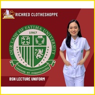 ◐ ▤ ❏ BSN OLFU UNIFORM /OLFU NEW BS NURSING UNIFORM BLOUSE AND PANTS PITCH TWILL with LOGO