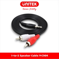 UNITEK 1.5m 3.5mm to 2 RCA Port Speaker Cable (Lotus) Y-C904