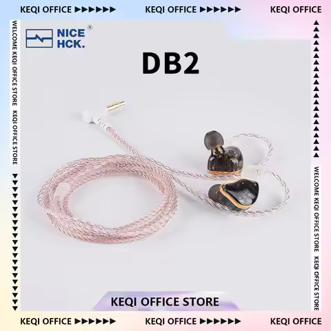NICEHCK DB2 Earphone 1DD+1BA Hybrid Dual Driver HiFi In-Ear Earphone Monitor Microphone IEM Detachab