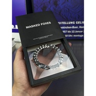gelang tembaga original tidak pudar gelang couple MASKED FOXES Polished Titanium Steel Trendy Bracel