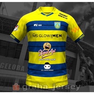 LOKAL Gresik United Home Jersey 2021 Liga 3 MS Glow Men Yellow Latest Local Printingbiru