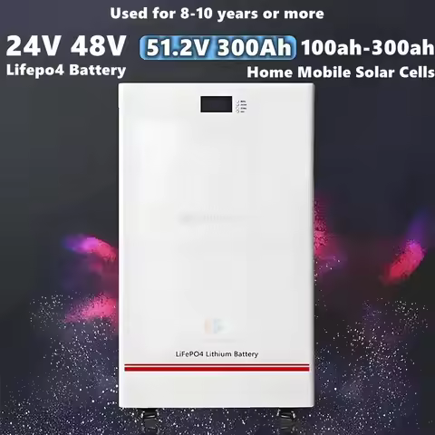 25.6V 300 ah 48V 51.2V 300ah Lifepo4 household mobile solar lithium iron phosphate battery for 8-10 