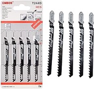 Jigsaw Blades MASO 5 PCS T244D T-Shank Jig Saw Blade Universal Jig Blade Assortment For Cutting Metal Wood PVC and More - fit Bosch, Dewalt, Hitachi, Makita, Festool etc