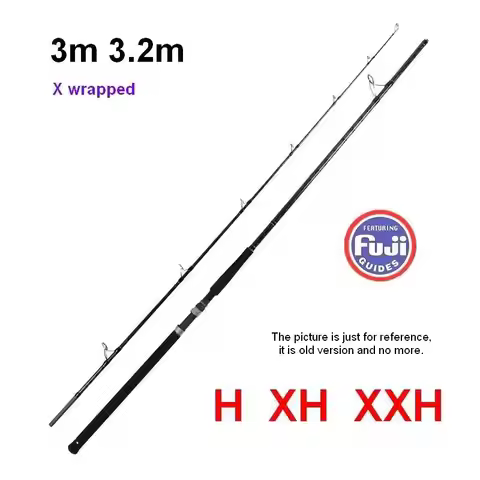 ZZ302 ZZ302A H XH XXH 3m 3.2m 2 Section X Wrapped Carbonfiber Popping Fishing Rod Tip Dia. 3mm 3.7mm